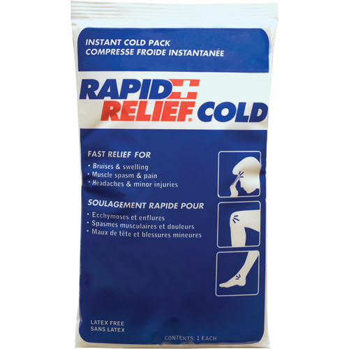 Compresse froide instantan&eacute;e Rapid Relief, Froid, Utilisation unique, 9" x 6" Par Equipment
