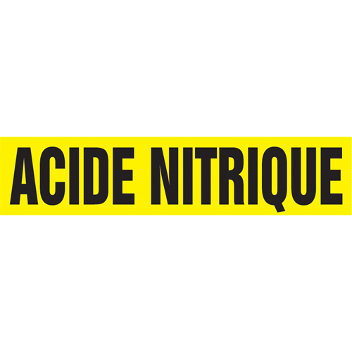 "Acid Nitrique" Pipe Marker, Self-Adhesive, 4" H x 24" W, Black on Yellow Par Equipment