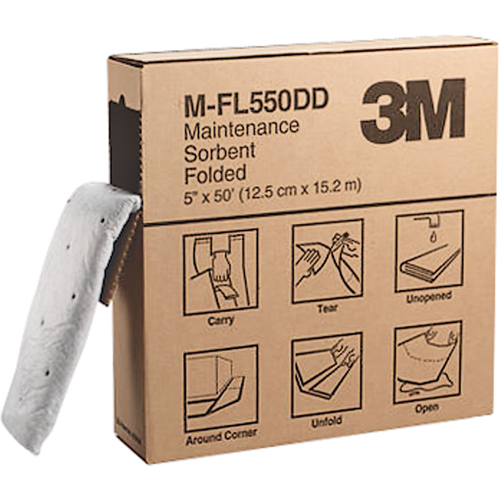 Folded Sorbents, 50' L x 5" W, 10.5 gal. Absorbancy Par Equipment