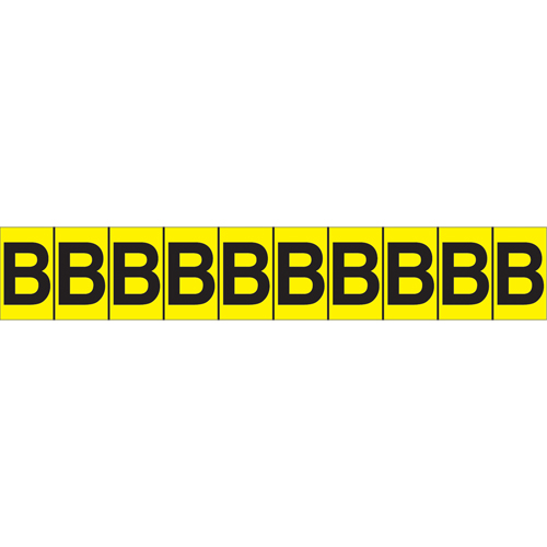 Individual Adhesive Letter Markers, B, 1" H, Black on Yellow Par Equipment