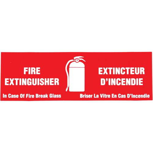 &eacute;tiquette  Fire Extinguisher / Extincteur d'incendie , 2" x 6", Vinyle, Bilingue avec pictogramme Par Equipment