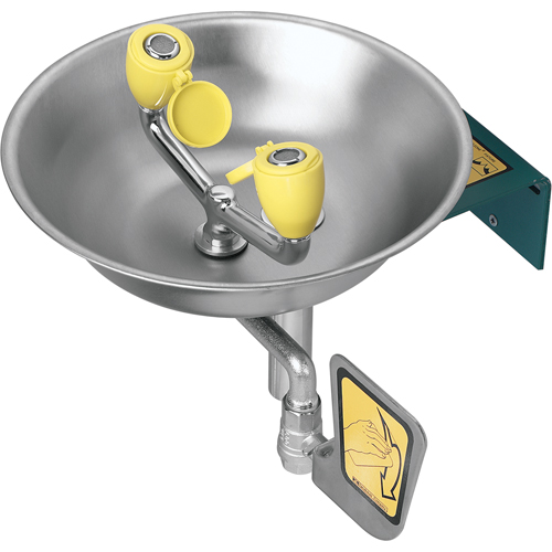 Eyewash Station, Wall-Mount Installation, Stainless Steel Bowl Par Equipment
