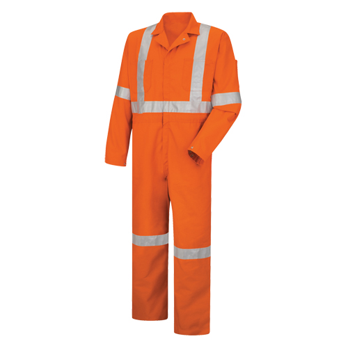 Hi-Visibility Coveralls , Men's, Orange, Size 38 Par Equipment
