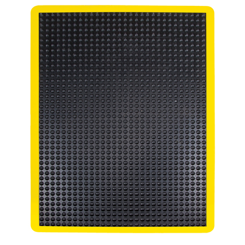 Tapis antifatigue en d&ocirc;me, &agrave; bulles, 2' x 3' x 1/2", Noir, Caoutchouc Par Equipment