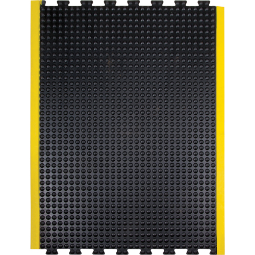 Tapis antifatigue en d&ocirc;me, &agrave; bulles, 3' x 4' x 1/2", Noir, Caoutchouc Par Equipment
