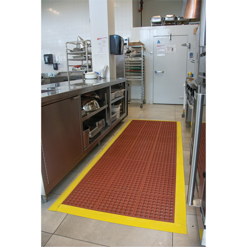 Tapis modulaire antifatigue, Nid d'abeilles, 3' x 3' x 1/2", Brun, Nitrile/Caoutchouc Par Equipment