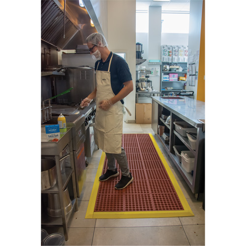 Tapis modulaire antifatigue, Nid d'abeilles, 3' x 3' x 1/2", Brun, Nitrile/Caoutchouc Par Equipment