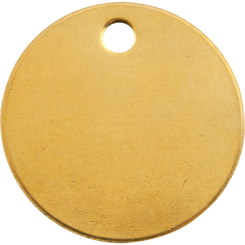 &eacute;tiquettes vierges, Laiton, 1,375" dia. Par Equipment
