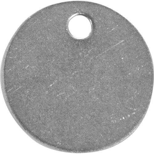 &eacute;tiquettes vierges, Acier inoxydable, 1,25" dia. Par Equipment