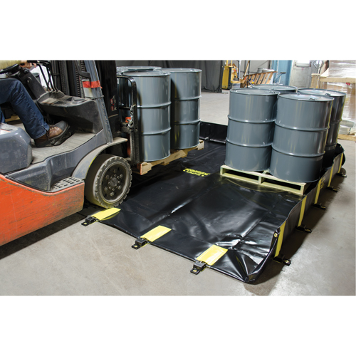 Rigid-Lock QuickBerm&reg;, 745 US gal. Capacity, 10' W x 10' L x 12" H, Stake Wall Par Equipment