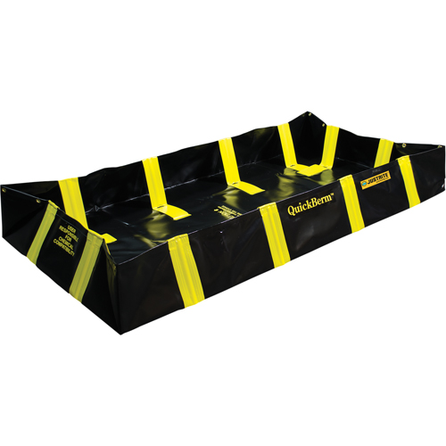 QuickBerm&reg; Containment Berm with Inside Wall Supports, 355 US gal. Capacity, 6' W x 8' L x 12" H, Snap-Up Bracket Par Equipment