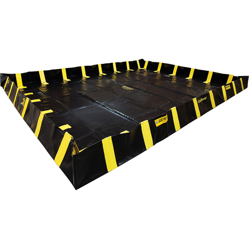 QuickBerm&reg; Containment Berm with Inside Wall Supports, 1795 gal. Capacity, 12' W x 20' L x 12" H, Snap-Up Bracket Par Equipment
