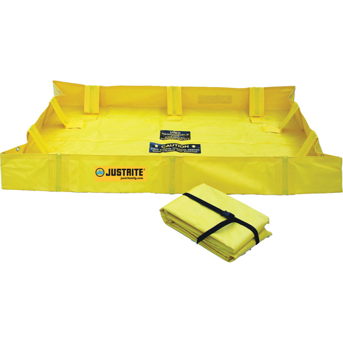 QuickBerm&reg; Lite Containment Berm, 79 gal. Capacity, 4' W x 4' L x 8" H, Snap-Up Bracket Par Equipment