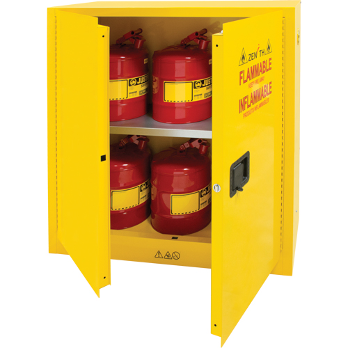Flammable Storage Cabinet, 30 gal., 2 Door, 43" W x 44" H x 18" D Par Equipment