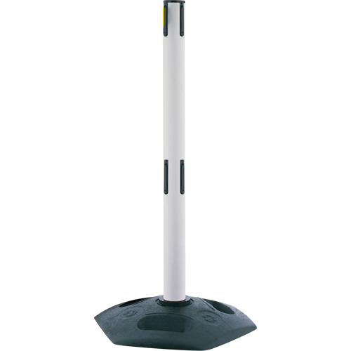 Poteau receveur robuste &agrave; ligne double, Hauteur de 38", Blanc Par Equipment