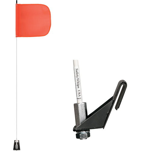 Tiges de s&eacute;curit&eacute; pour travaux l&eacute;gers Safety Whip, Fixation Fen&ecirc;tre, Hauteur 5', Orange Par Equipment