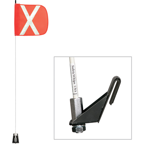 Tiges de s&eacute;curit&eacute; pour travaux l&eacute;gers Safety Whip, Fixation Fen&ecirc;tre, Hauteur 5', Orange Par Equipment