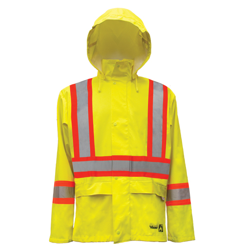 Vestes de s&eacute;curit&eacute; imperm&eacute;ables ignifuges haute visibilit&eacute; en polyur&eacute;thane, 2T-Grand, Jaune lime haute visibilit&eacute; Par Equipment