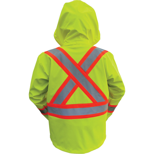 Vestes de s&eacute;curit&eacute; imperm&eacute;ables ignifuges haute visibilit&eacute; en polyur&eacute;thane, 2T-Grand, Jaune lime haute visibilit&eacute; Par Equipment