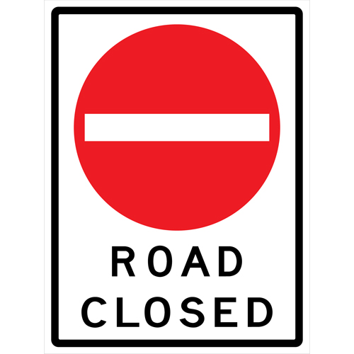 "Road Closed" Roll-Up Traffic Sign, 36" x 48", Vinyl, English with Pictogram Par Equipment