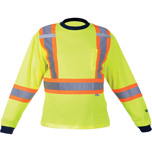Chemise de s&eacute;curit&eacute; &agrave; manches longues, Polyester, Moyen, Jaune lime haute visibilit&eacute; Par Equipment