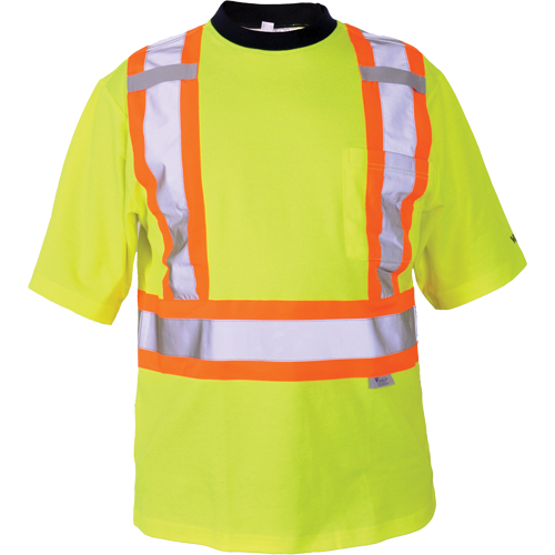 T-shirt de s&eacute;curit&eacute;, Polyester, 2T-Grand, Jaune lime haute visibilit&eacute; Par Equipment