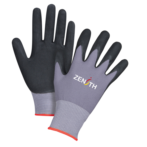 Gants ZX-1 de premi&egrave;re qualit&eacute; compatibles avec les &eacute;crans tactiles, 6/T-petit, R&ecirc;vetement Mousse de nitrile, Calibre 15, Enveloppe en Nylon Par Equipment