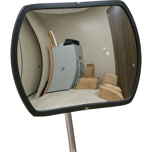 Roundtangular Convex Mirror with Telescopic Arm, 12" H x 18" W, Indoor/Outdoor Par Equipment