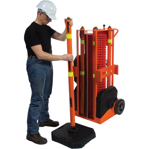Portable Safety Zone, 100' L, Steel, Orange Par Equipment