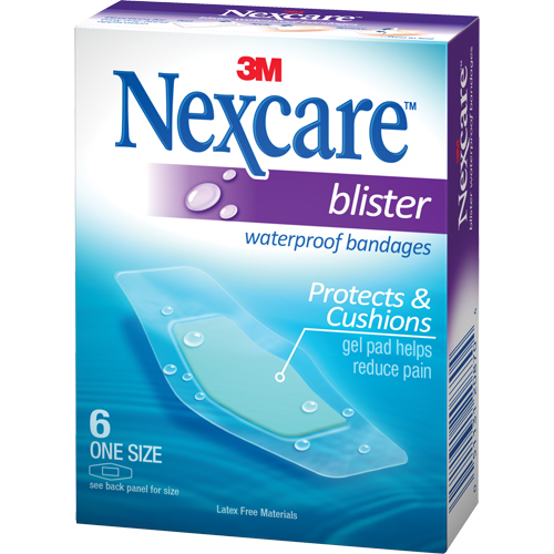 Pansements pour les cloques &agrave; l'&eacute;preuve de l'eau Nexcare, Rectangulaire/carr&eacute;e, 2-1/4", Plastique, St&eacute;rile Par Equipment
