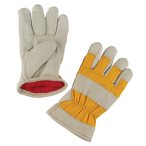 Gants de travail doubl&eacute;s pour l'hiver de premi&egrave;re qualit&eacute;, Moyen, Paume en Cuir fleur de porc, Doublure en Molleton de mousse Par Equipment
