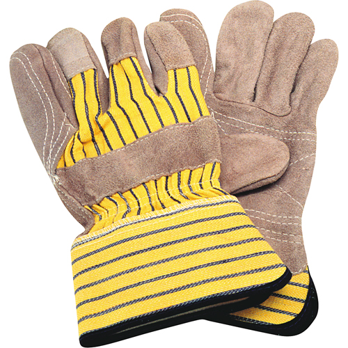 Gants d'ajusteur avec paume double, Grand, Paume en Cuir de vache refendu, Doublure en Coton Par Equipment
