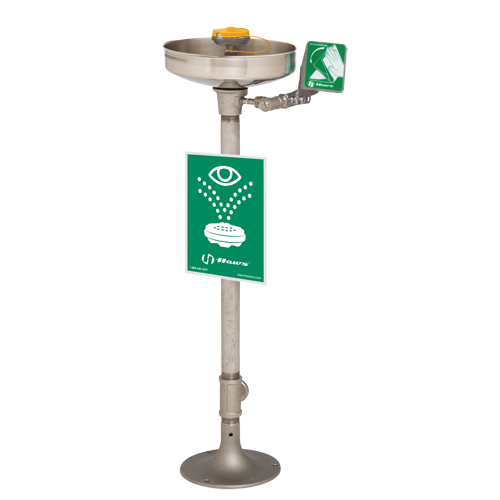 Axion&reg; Eye/Face Wash Station, Pedestal Installation, Stainless Steel Bowl Par Equipment