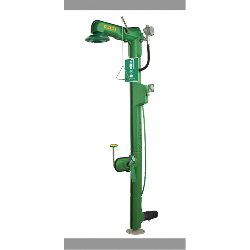 Combinaison de douche d'urgence & douche oculaire/faciale chauffante, Montage mural Par Equipment