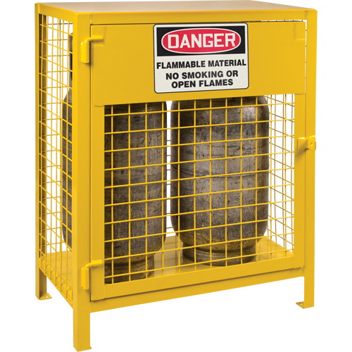 Gas Cylinder Cabinets, 2 Cylinder Capacity, 30" W x 17" D x 37" H, Yellow Par Equipment