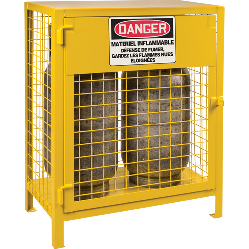 Gas Cylinder Cabinets, 2 Cylinder Capacity, 30" W x 17" D x 37" H, Yellow Par Equipment