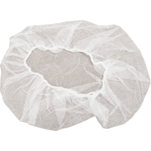 Non-Woven Bouffant Caps, Polypropylene, 18", White Par Equipment