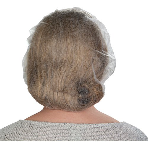 Non-Woven Bouffant Caps, Polypropylene, 21"/Large, White Par Equipment