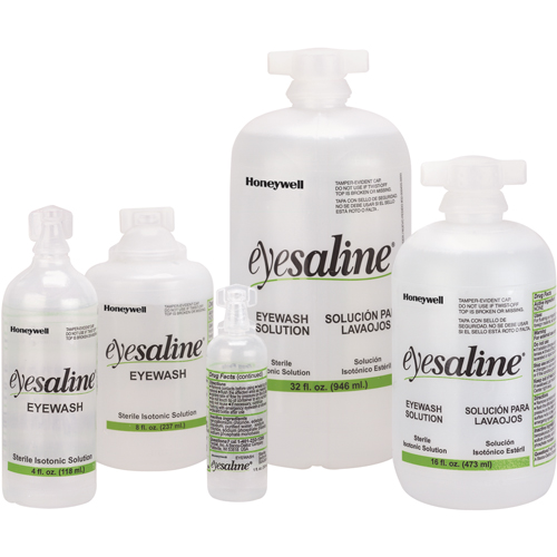 Bouteilles de solution saline pour douche oculaire, Bouteille Plein, 16 oz Par Equipment