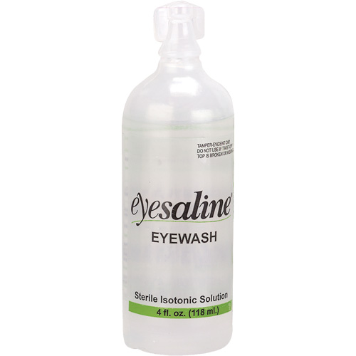 Bouteilles de solution saline pour douche oculaire, Bouteille Plein, 4 oz Par Equipment