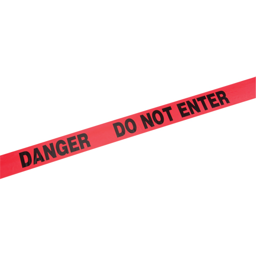 Standard Barricade Tape, English, 3" W x 1000' L, 2 mils, Red Par Equipment