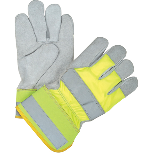 Gants d'ajusteur orange haute visibilit&eacute; doubl&eacute;s pour l'hiver, Grand, Paume en Cuir de vache refendu, Doublure en Thinsulate Par Equipment