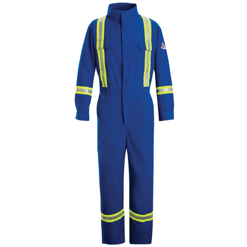 Flame-Resistant Premium Coveralls with Reflective Trim, Size 38, Royal Blue, 5.1 cal/cm² Par Equipment