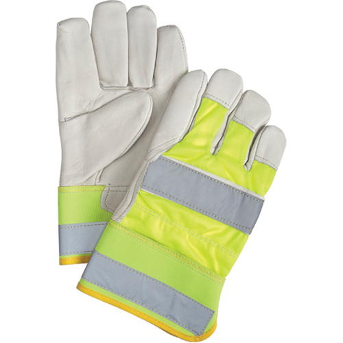 Gants d'ajusteur orange haute visibilit&eacute; &agrave; chaleur sup&eacute;rieure, Grand, Paume en Cuir fleur de vache, Doublure en Thinsulate Par Equipment