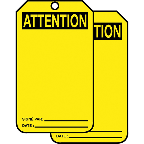 Safety Tags, Cardstock, 3-1/8" W x 5-7/8" H, French Par Equipment
