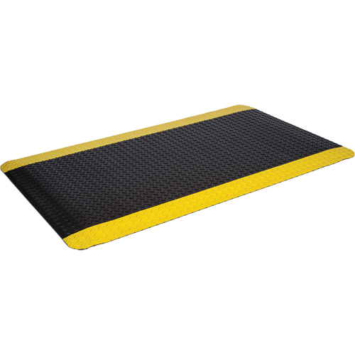 Tapis de style plateforme WD, Losange, 2' x 75' x 5/8", Noir/Jaune, &eacute;ponge Par Equipment
