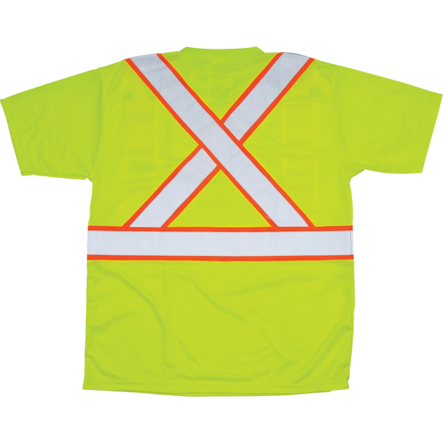 CSA Compliant T-Shirt, Polyester, Medium, High Visibility Lime-Yellow Par Equipment