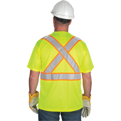 CSA Compliant T-Shirt, Polyester, Medium, High Visibility Lime-Yellow Par Equipment