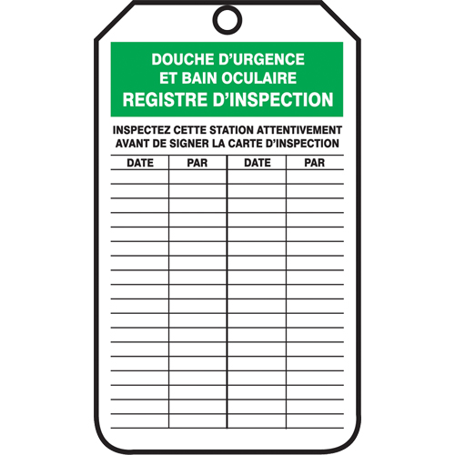 Safety Tags, Plastic, 3-1/8" W x 5-7/8" H, French Par Equipment