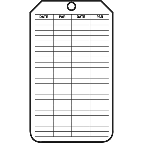 &eacute;tiquettes de s&eacute;curit&eacute; d'inspection et de contr&ocirc;le de l'&eacute;tat de l'&eacute;quipement, Plastique, 3-1/8" la x 5-7/8" h, Français Par Equipment